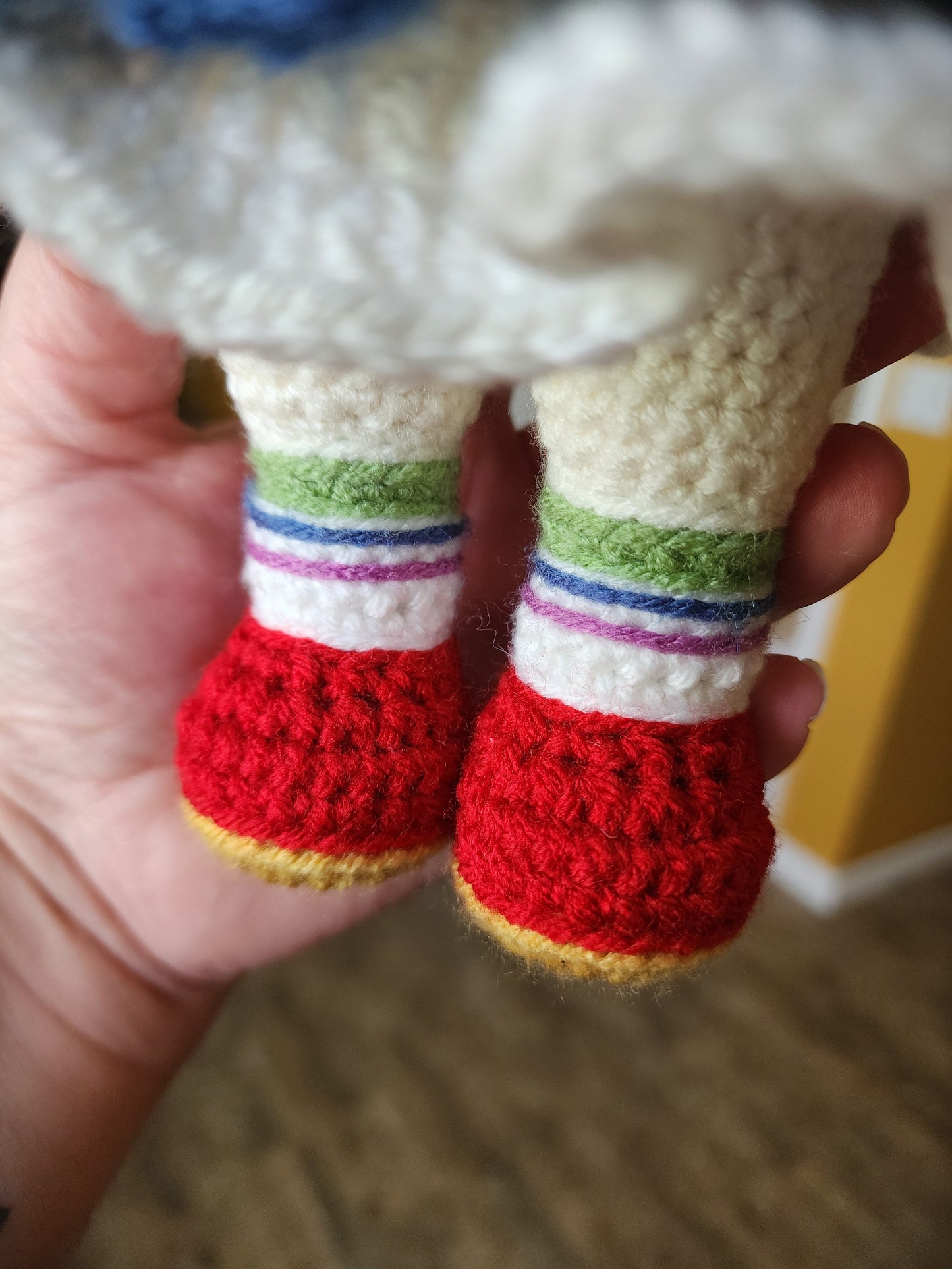 Rainbow Brite inspired crochet doll