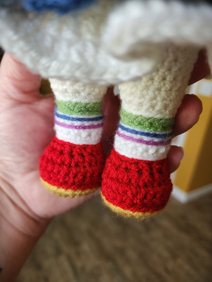 Rainbow Brite inspired crochet doll