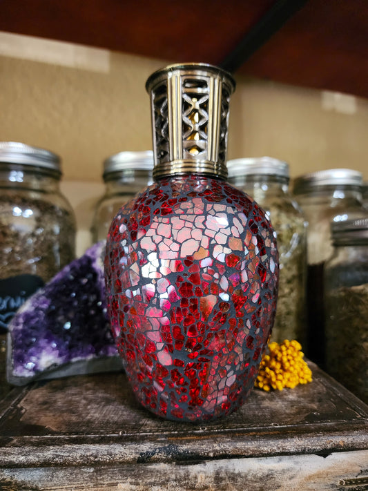 Exquisite Red Glass Mosaic antique bottle