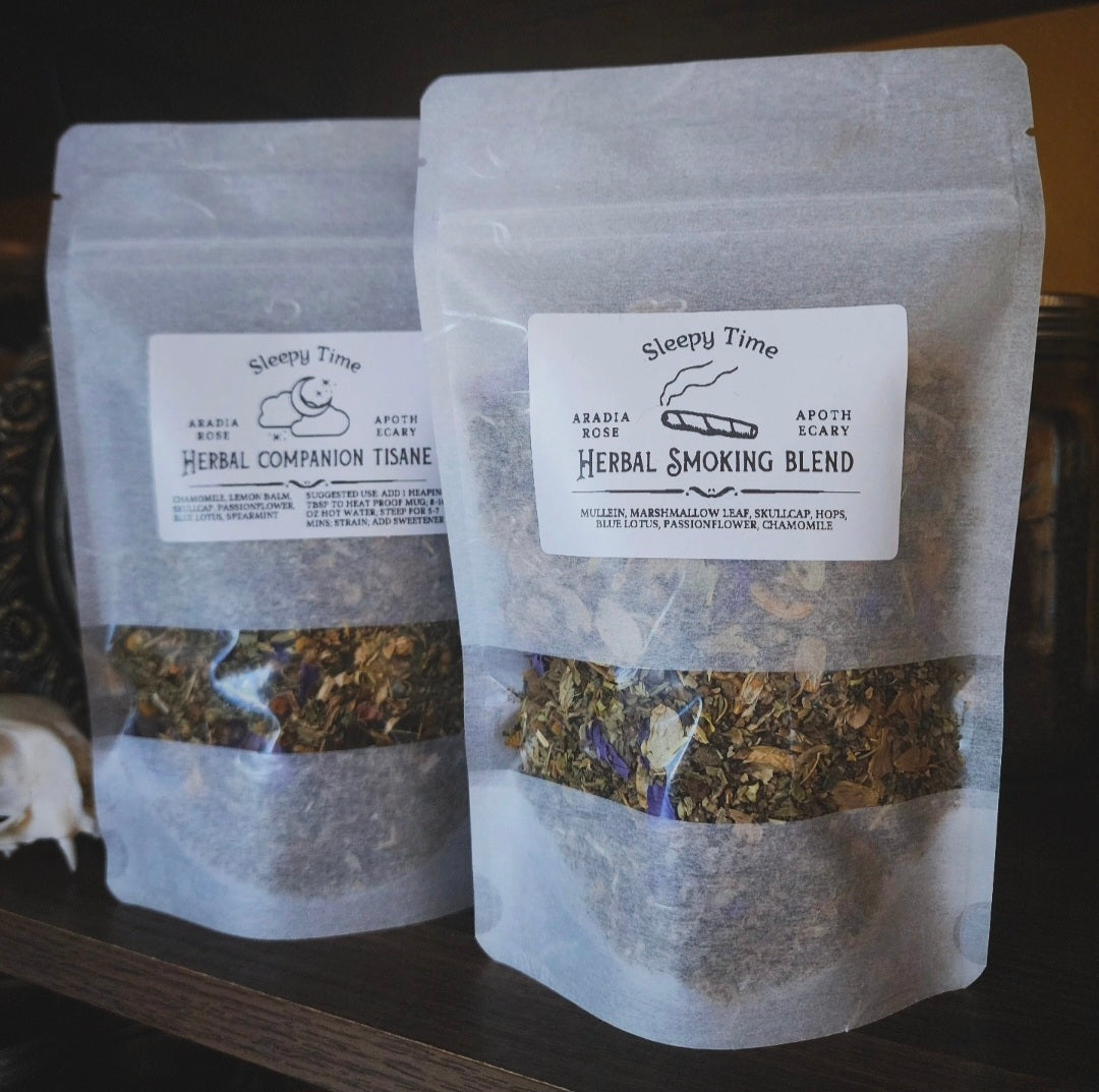 Sleepy Time Herbal Smoking Blend & Companion Tisane Bundle