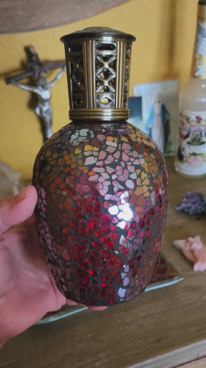 Exquisite Red Glass Mosaic antique bottle